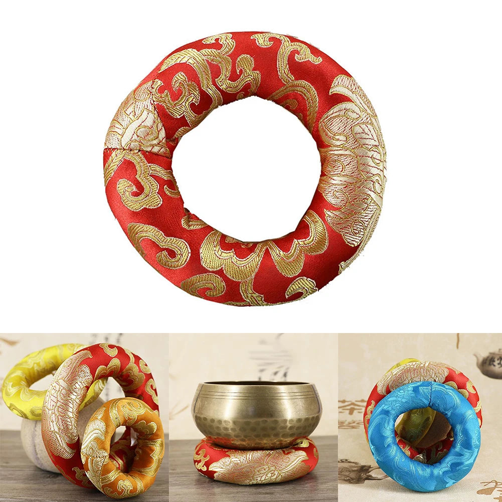 Silk Brocade Cushion Pillow For Yoga Tibetan Singing Bowl Mat Meditation Ring Cushion Buddhism Products Sound Bowl Pads Home Oasis Select