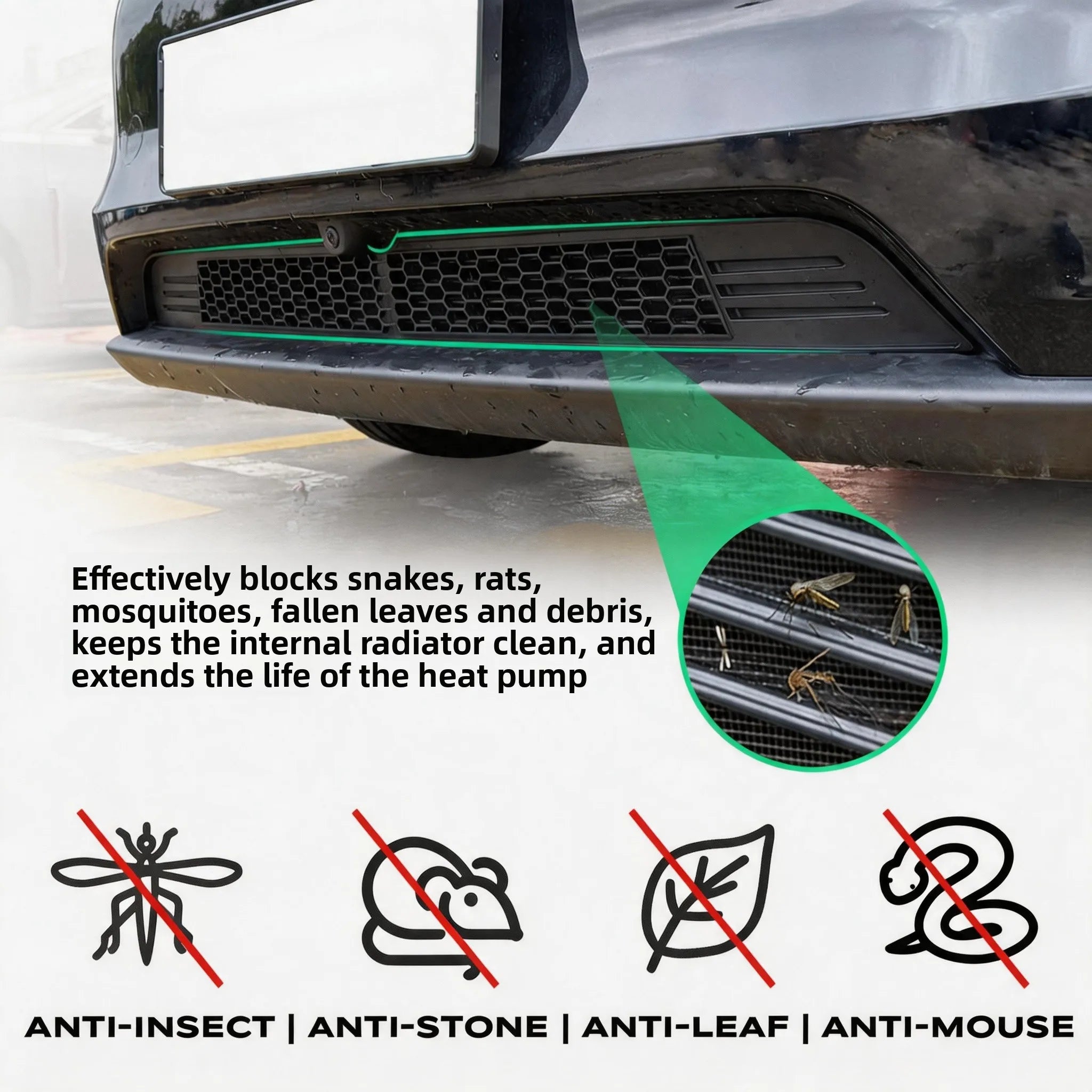 High Strength Mesh for Tesla Model Y/YL Launch Juniper 2025 Front Lower Bumper Racing Grille Anti-Insect Protector Net Cover Oasis Select