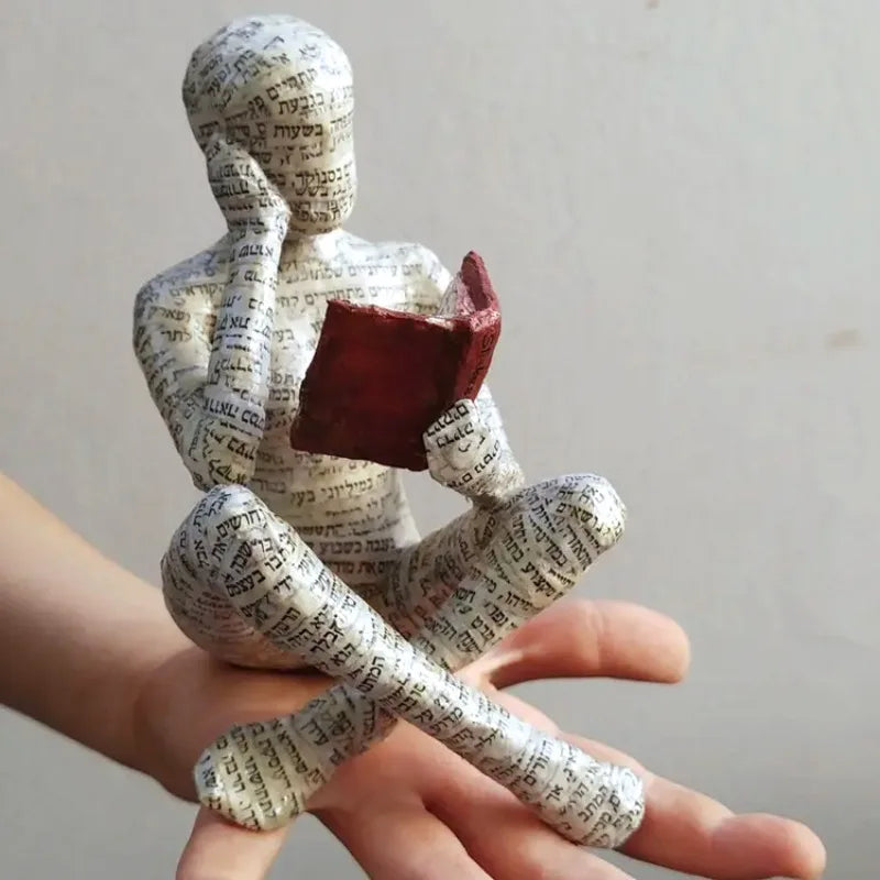 Creative Reading Book Pulp Woman Thinker Statue Decor Art Design Home Decor Accessories Modern Ornament Figurine Collectible Oasis Select
