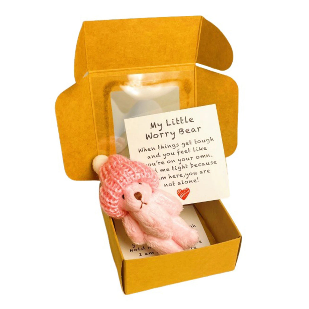 Mini Plush Bear in a Box with Inspirational Card | Cute Gift