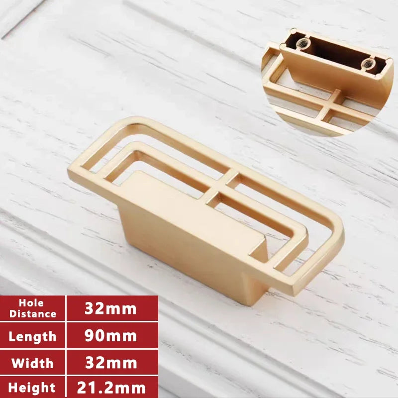 Classical Kitchen Cabinet Storage Handles Solid Dressers Brass Gold Vintage Cabinet Door knobs Furniture Drawer Pulls Hardwa Oasis Select Gold-32mm