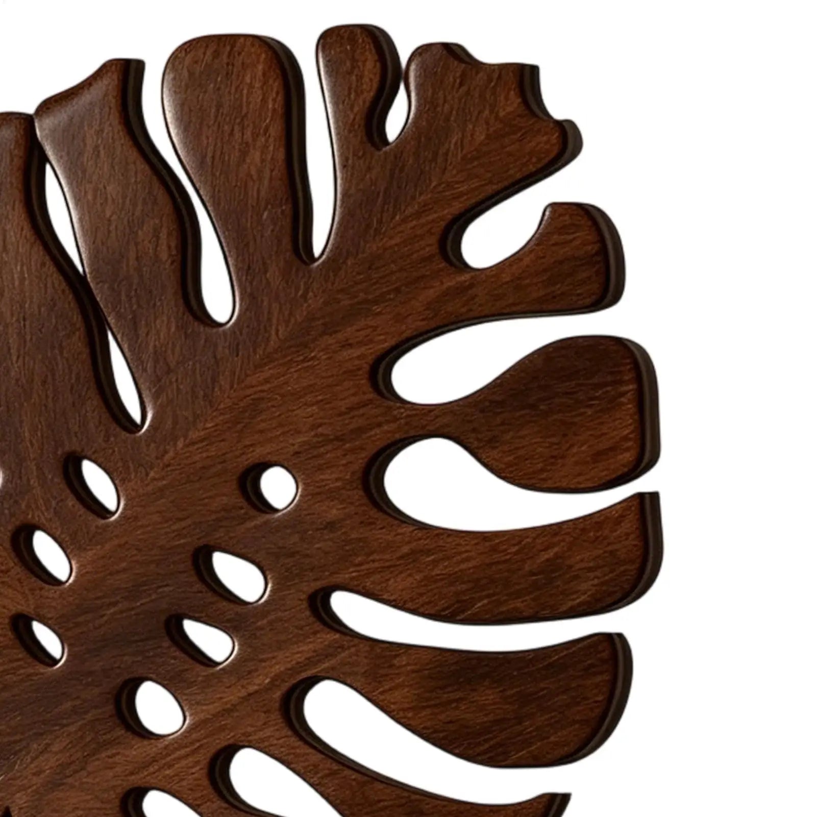 3Pcs Wooden Heat Resistant Trivet Set Monstera leaves Design Kitchen Countertop Protector Desk Decor Table Coasters Cup Holder Oasis Select