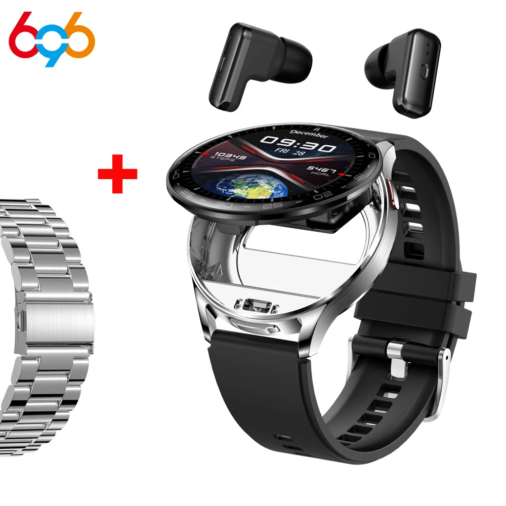 1.39" Women Smartwatch Men 2 In 1 TWS Headset Smart Watch Sport Fitness Heart Rate Health Watches Noise Reduction Earphone Music Oasis Select SVBKS a SV3M