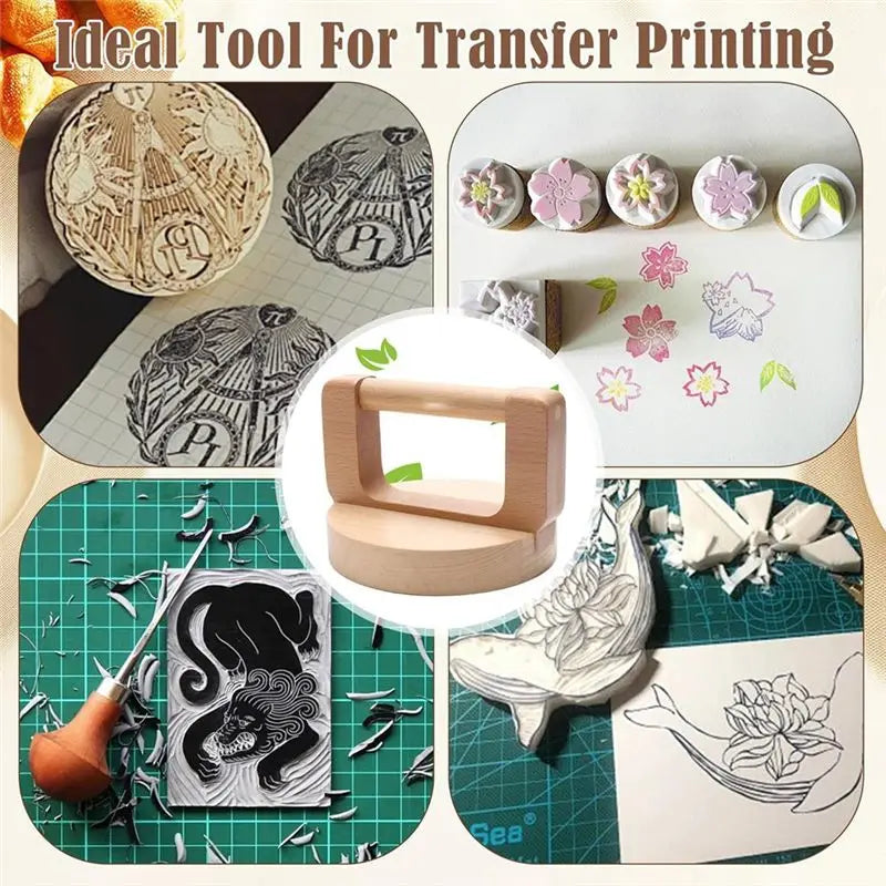 LIKE WISH 2 Pcs Block Printing Baren,Windspeed Wood Baren Printmaking Tool Supplies For Printing, Crafting, Scrapbooking,Linocut Oasis Select