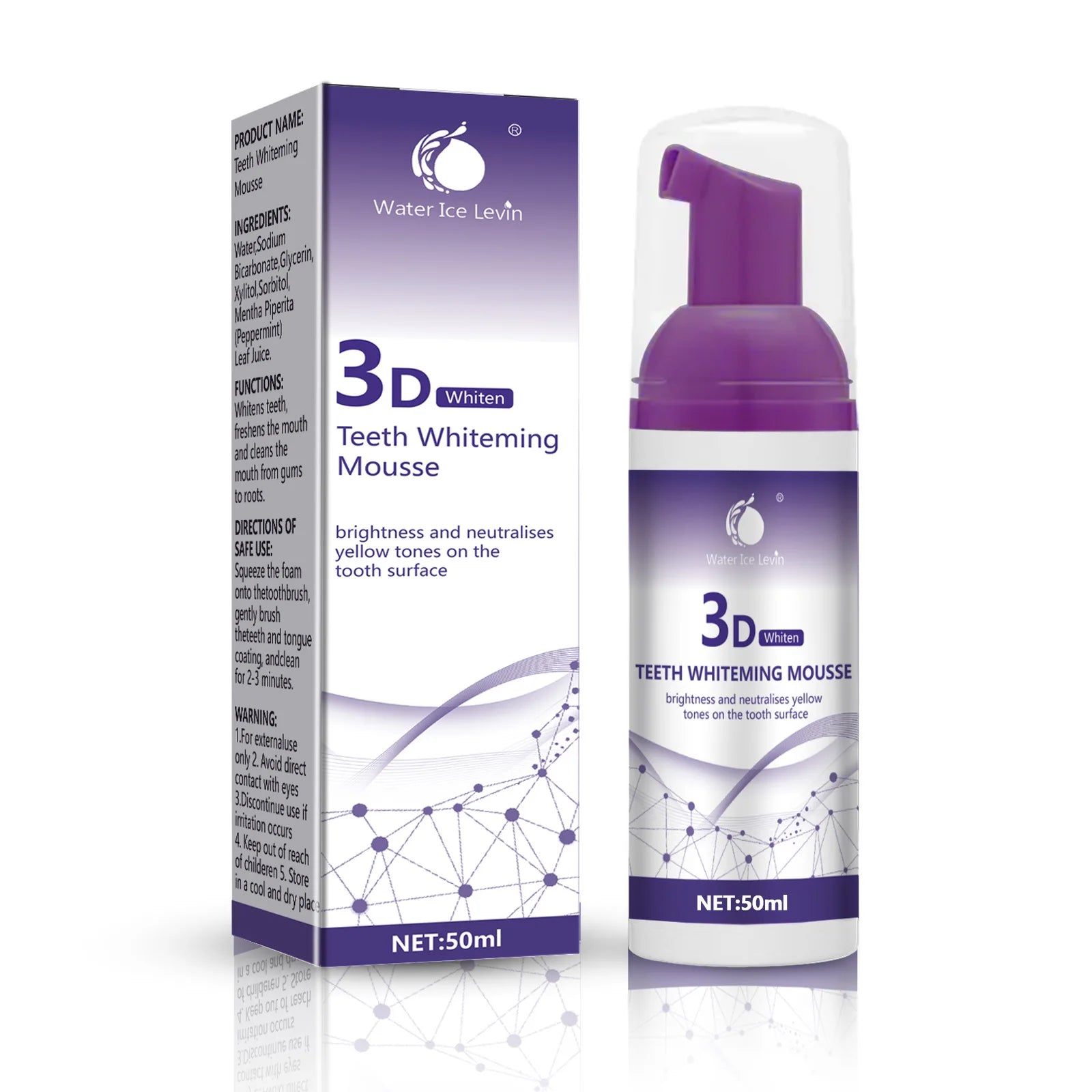 Purple Whitening Mousse Toothpaste 50ml – Fresh Breath & Deep Clean Whitening Mousse Toothpaste Oasis Select One Box