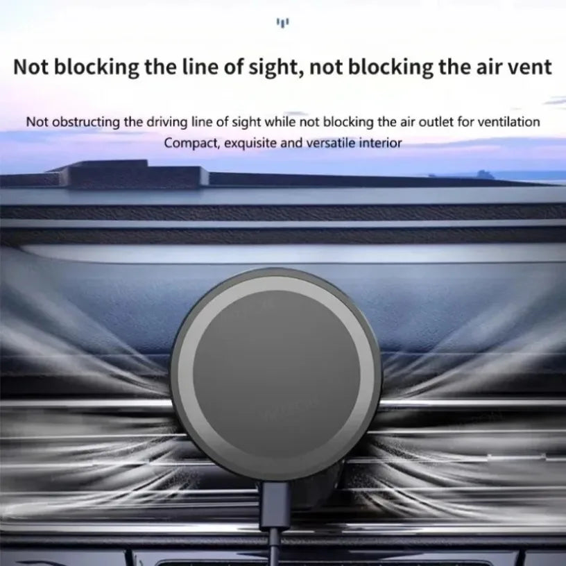Car Magnetic Wireless Charger Air Vent Phone Holder Stand For Magsafe iPhone 16 15 14 13 12 Pro Max Cell Fast Charging Station Oasis Select