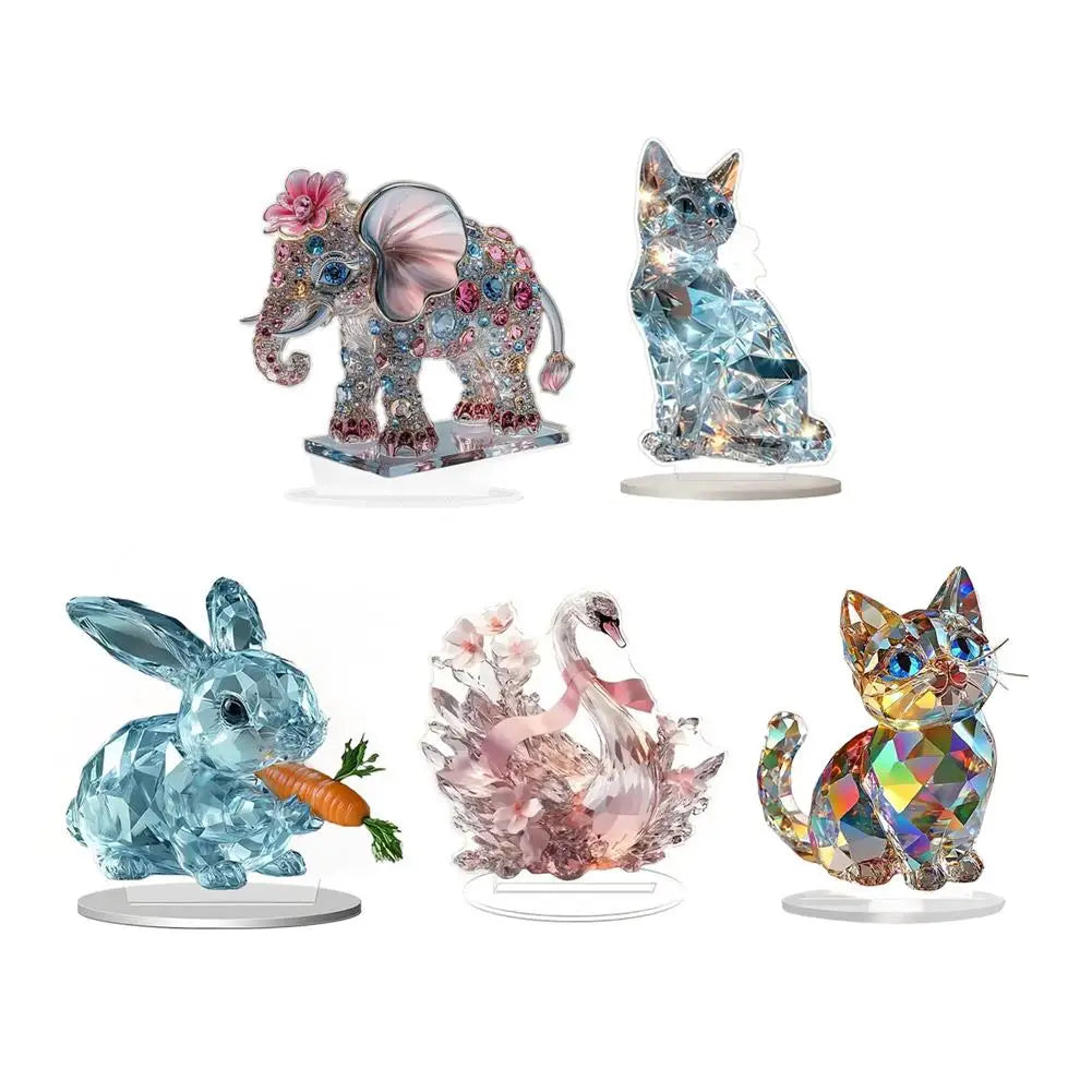 2D Acrylic Cat Statue – Colorful Miniature Desktop Decoration