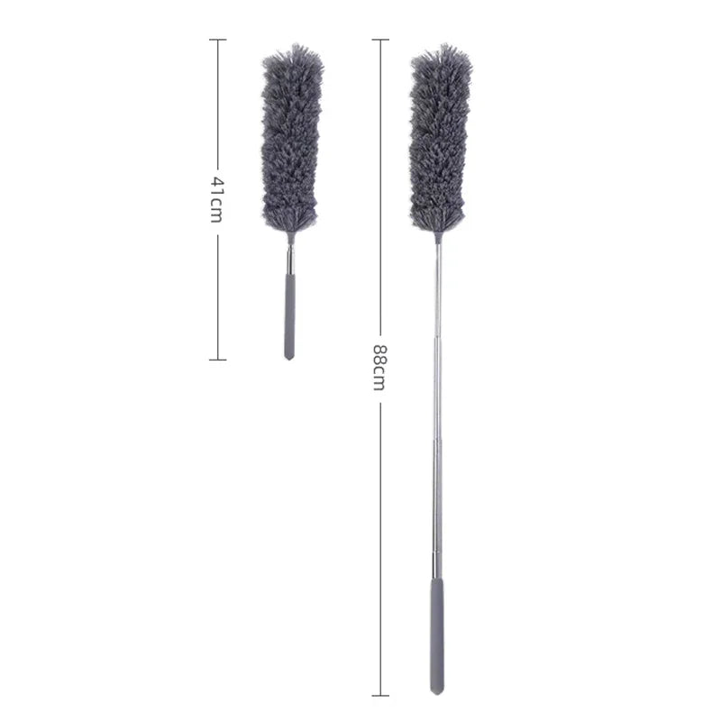 Retractable Duster Stainless Steel Long Handle Dusting Brush Car Household Cleaning Tools Microfiber Dust Brush Oasis Select