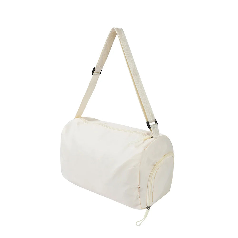 Unisex Waterproof Oxford Cloth Duffel Bag Large Capacity Gym Bag Wet Dry Separation Adjustable Strap for Sports Yoga Travel Oasis Select white