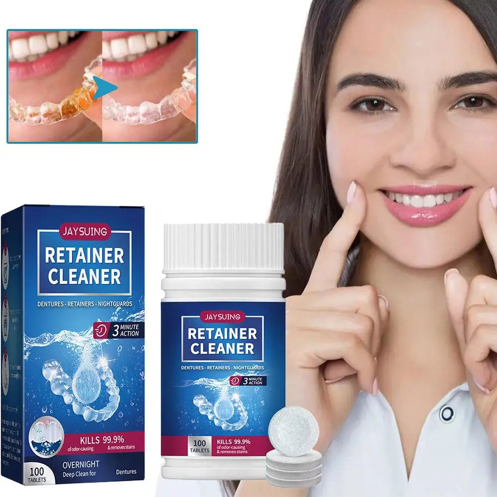 Eelhoe Denture Cleaning Tablets | Whitening & Fresh Breath 100 Tabs Denture Cleaning Tablets Oasis Select
