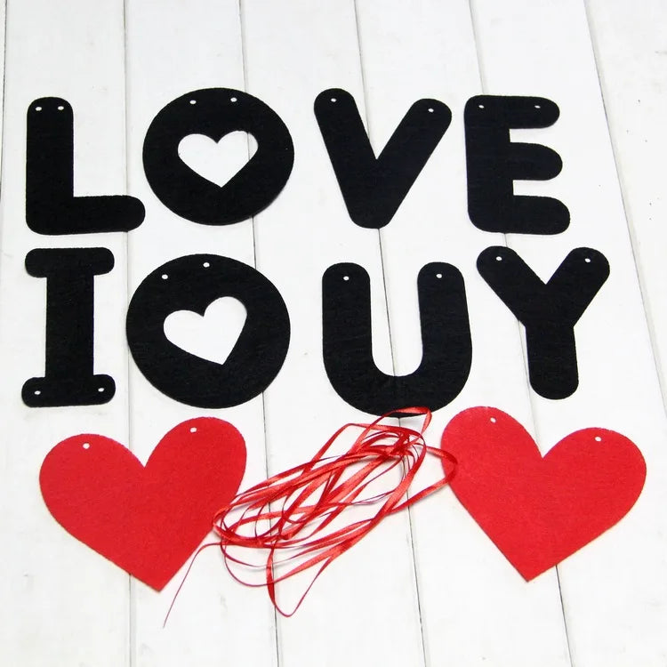 Valentine Hanging Banner Garland Bunting Red Love Heart Paper Banner Door Hanging Ornament Wedding Birthday Party Decoration Oasis Select
