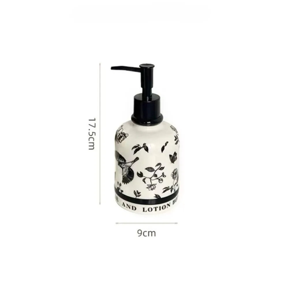 420ml French Ceramic Dispensing Bottle Bathroom Ceramic Hand Sanitizer Bottle Press Type Empty Bottle Shampoo Dispensing Bottle Oasis Select