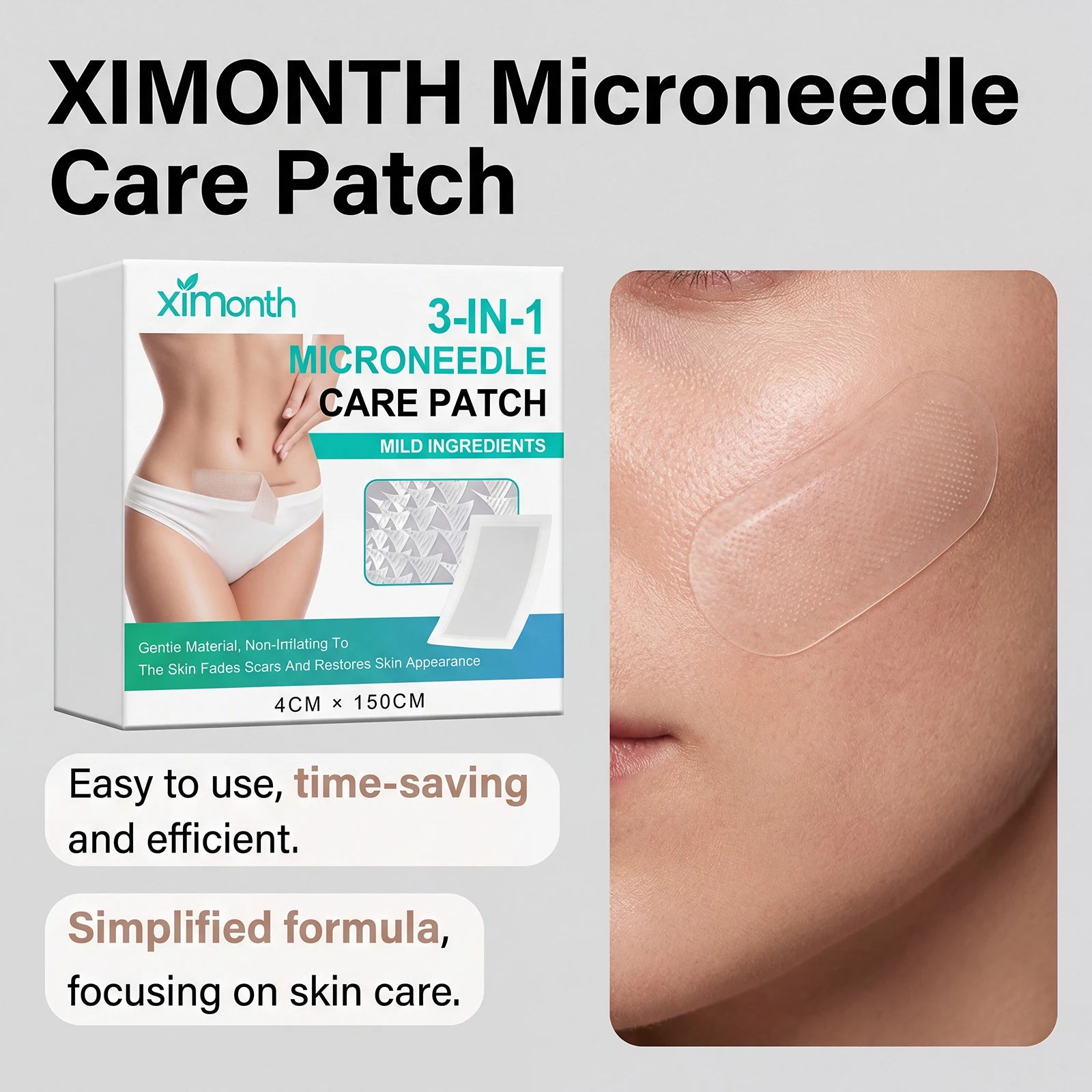 Microneedle Silicone Body Care Patch 4cm×150cm | Breathable