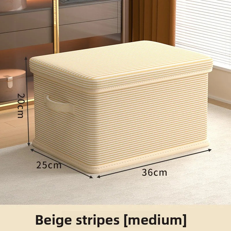 Clothes Storage Box Household Large-capacity Wardrobe Snacks Toys Layered Finishing Artifact Folding Storage Box Basket with Lid Oasis Select M 1