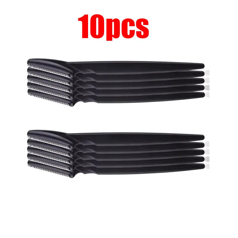5/10/15pcs Eyebrow Trimmer Makeup Beauty Tools Safe Eye Brow Razor Face Body Hair Removal Shaver Blades Eyebrows Shaping Knife Oasis Select 10pcs Black