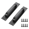 2-Pack 200mm Black Aluminium Barn Door Pull Handles | Sliding