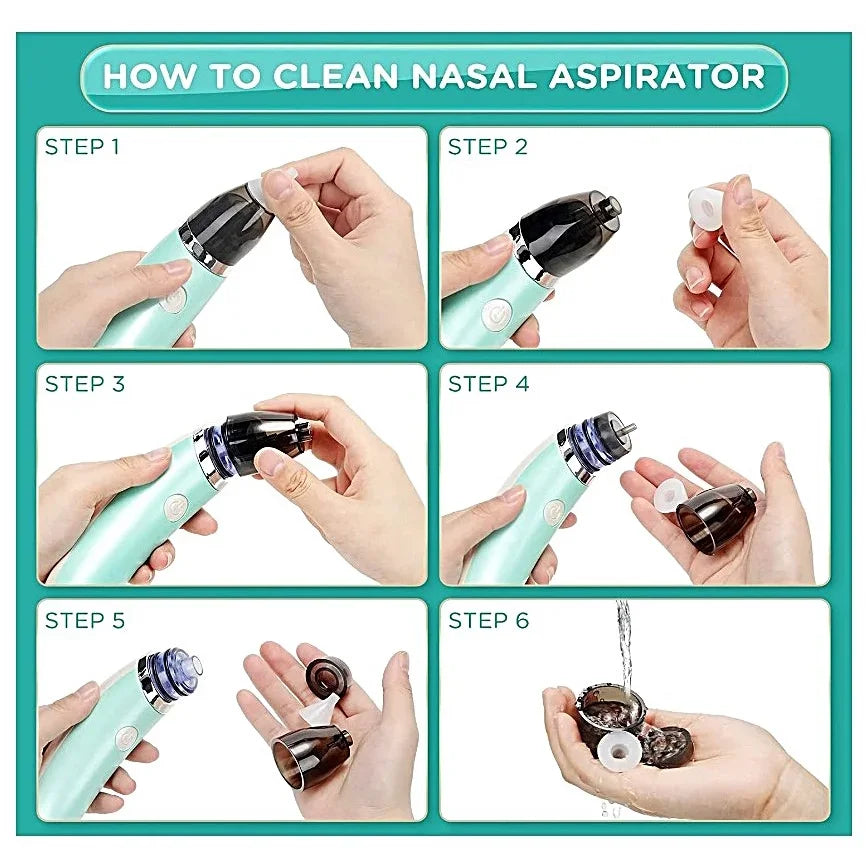 Baby Nasal Aspirator Electric Rechargeable Nose Cleaner Safe Gentle Suction Low Noise Silicone Tip For Newborn Infant Toddler Oasis Select