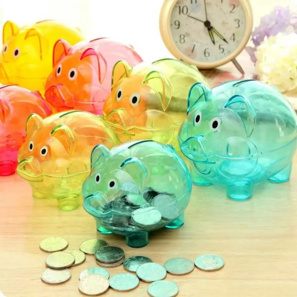Transparent Pig Piggy Bank – Kids Coin & Money Saving Jar