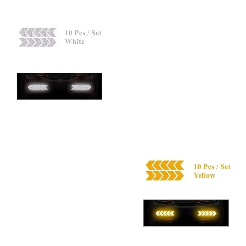 1/2/3set Car Bumper Reflective Safety Strip Stickers Car Arrow Reflective Sticker Reflective Warning Safety Tape Oasis Select Mix-2set