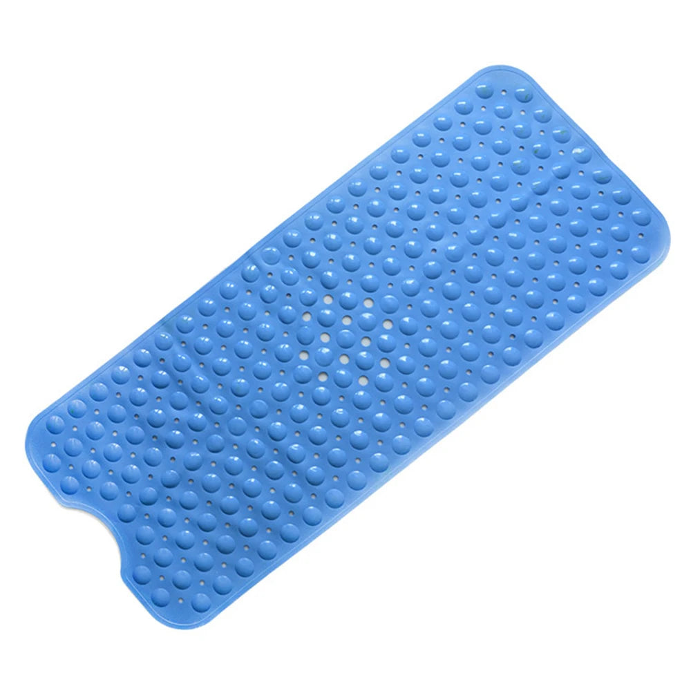 100*40cm Large Size Anti-skid Bath Mats Rectangle Soft Shower Bathroom Massage Mat Suction Cup Non-slip Bathtub Carpet Oasis Select Blue
