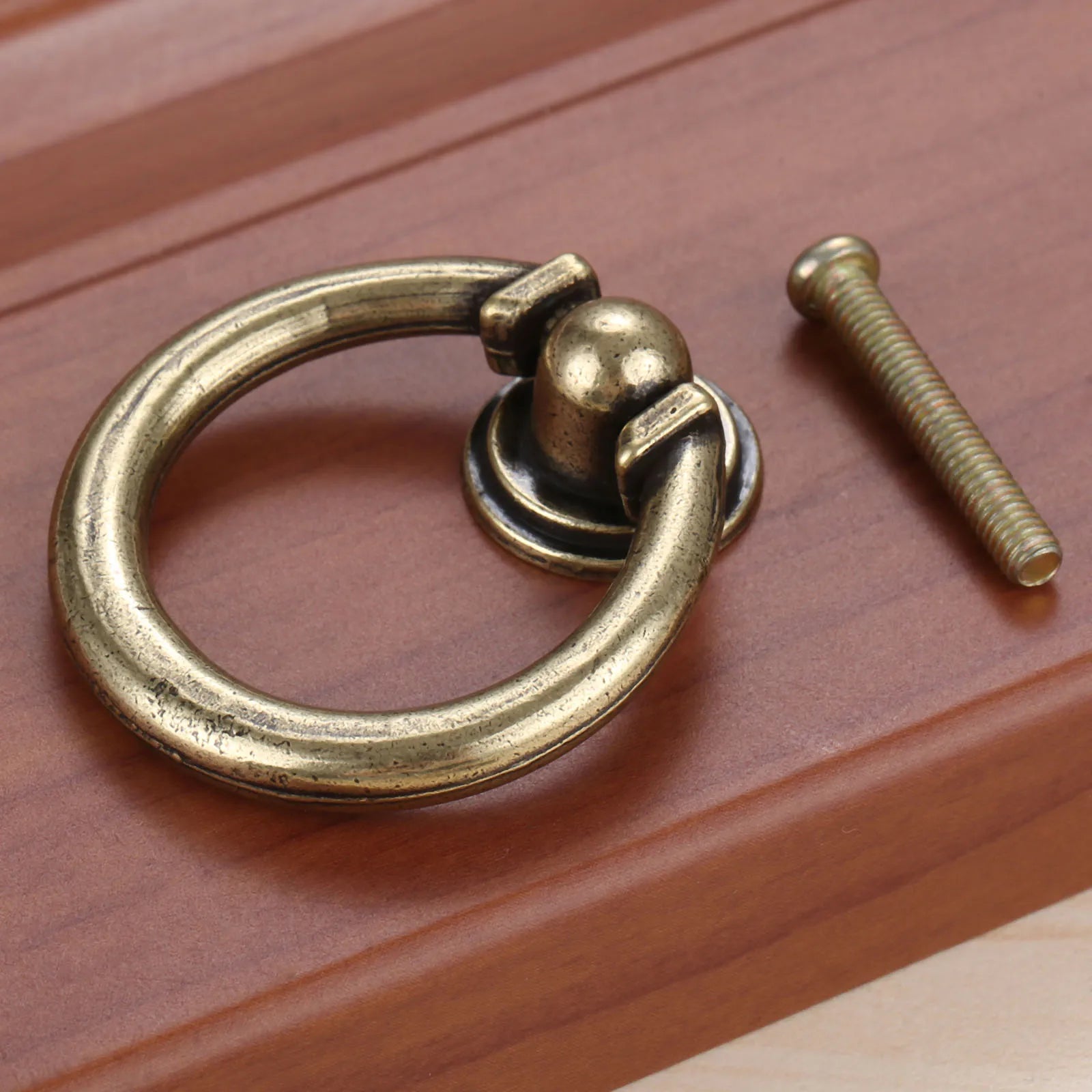 1Pc Zinc Alloy Ring Knob Bronze/Black Handle 35mm/40mm Knob For For Furniture Cabinet Drawer Wardrobe Closet Furniture Handles Oasis Select B