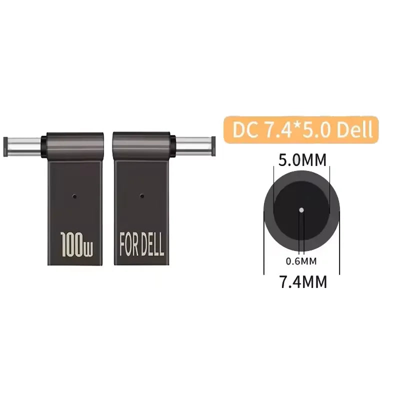 100W USB-C to DC Laptop Charger Adapter for Dell HP Asus Lenovo USB-C Laptop Adapter Oasis Select 7.4-5.0mm (for Dell)