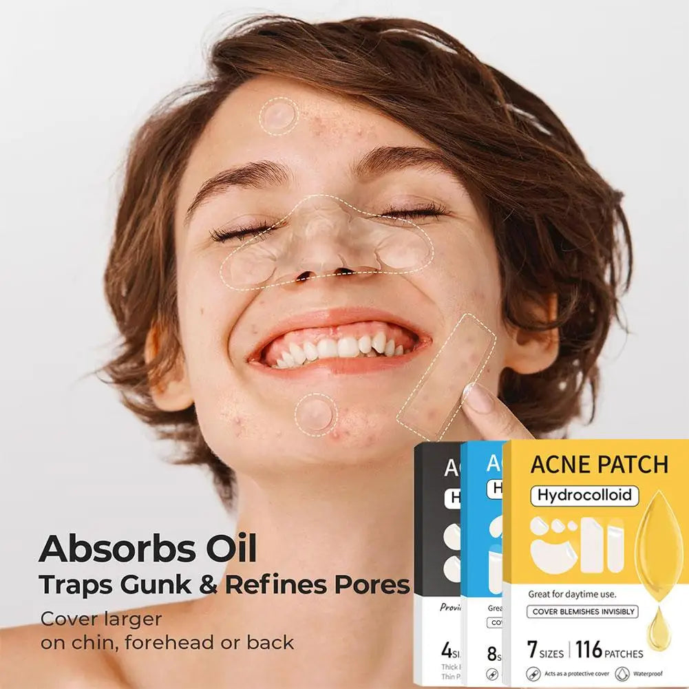 Large Pimple Patches for Face, Big Hydrocolloid Acne Patches for Body, Forehead, Chin, Zit Breakouts (Strip, Contoured, Dots) Oasis Select