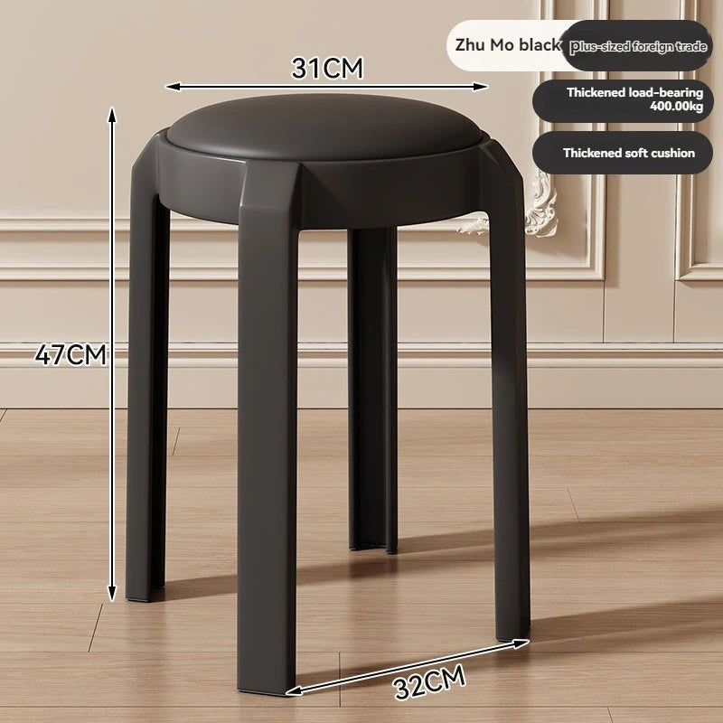 Plastic dining stools for home use in Nordic restaurants. Soft bag stools can be stacked for backup and high stools can be queue Oasis Select Zhu Mo black-31cm