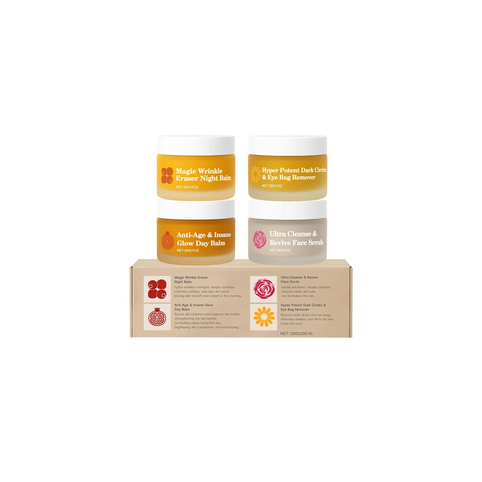 4-Piece Day & Night Skincare Set | Moisturizing Eye Cream Scrub Skincare Set Oasis Select