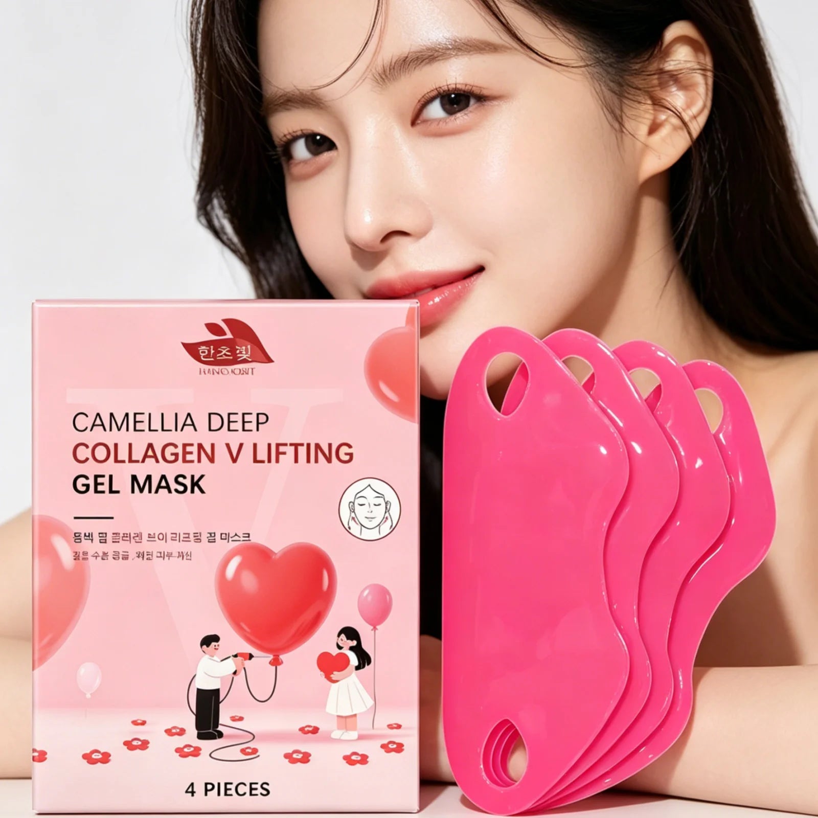 Hanchobit Collagen V-Line Lifting Mask – Anti-Wrinkle 4 Pcs Collagen Lifting Mask Oasis Select