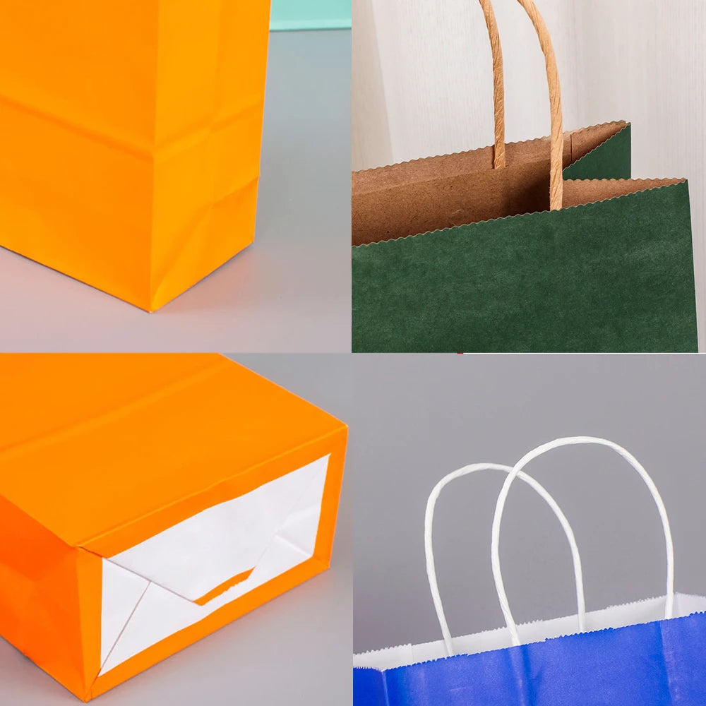 18 pcs multi-color 8.26x5.9in gift bag, craft gift bag, birthday, wedding, party christmas halloween paper bag, kraft paper bag Oasis Select