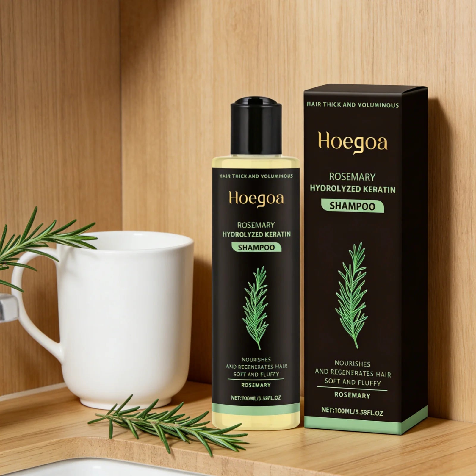 Hoegoa Rosemary Keratin Shampoo – Anti-Frizz & Hair Repair Keratin Hair Shampoo Oasis Select
