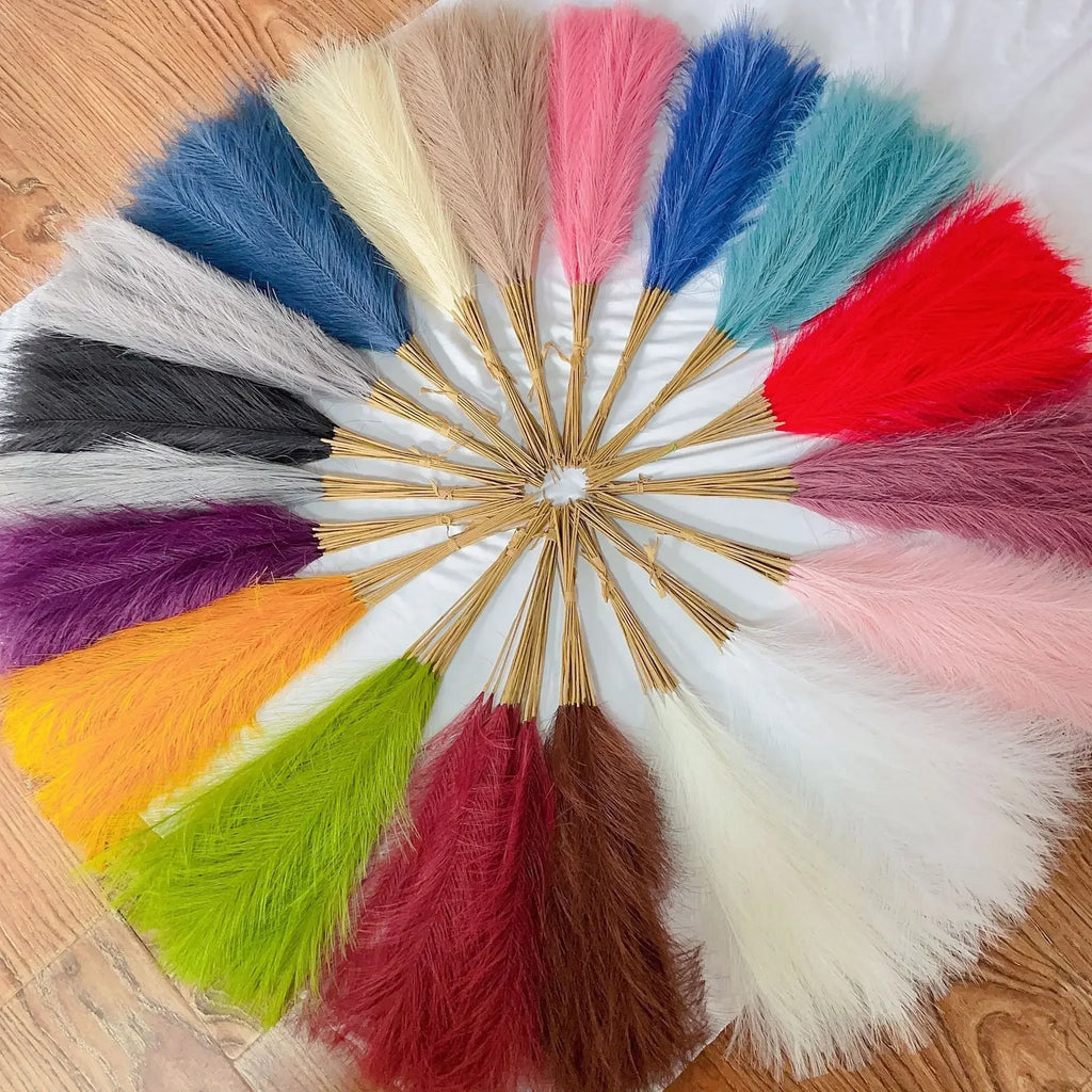 55CM Fluffy Pampas Grass Boho Decor Flower Fake Plant Reed Simulated Wedding Party Home Decoration Artificial Flowers Oasis Select