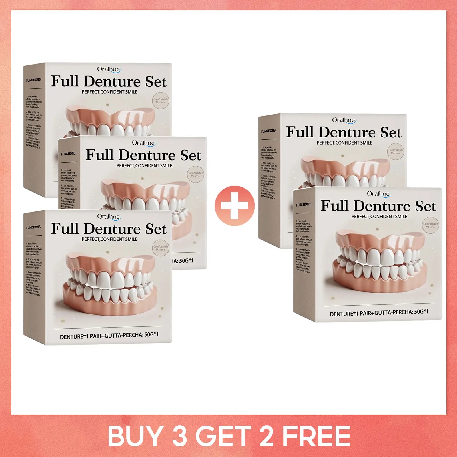 Silicone False Teeth Upper Lower Veneers Dentures Whitening Fake