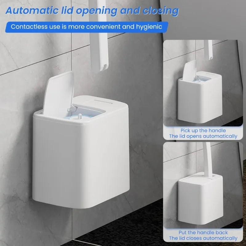 Disposable Toilet Brush Wall Mounted Toilet Brush with Extended Handle Cleaning Set Replacement Head Wc Accessories Oasis Select