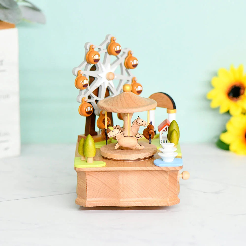 Desktop music box creative cartoon ornament birthday gift creative exquisite music box carousel Ferris wheel Oasis Select
