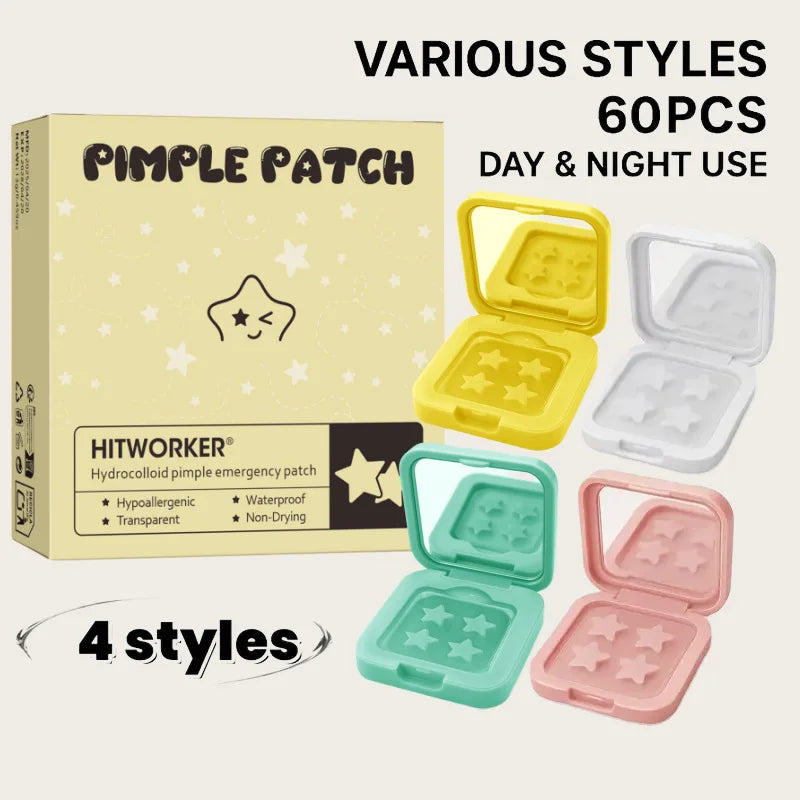 60-Piece Star Blemish Cover Patches + Makeup Mirror | Hydrogel Blemish Cover Patch Oasis Select