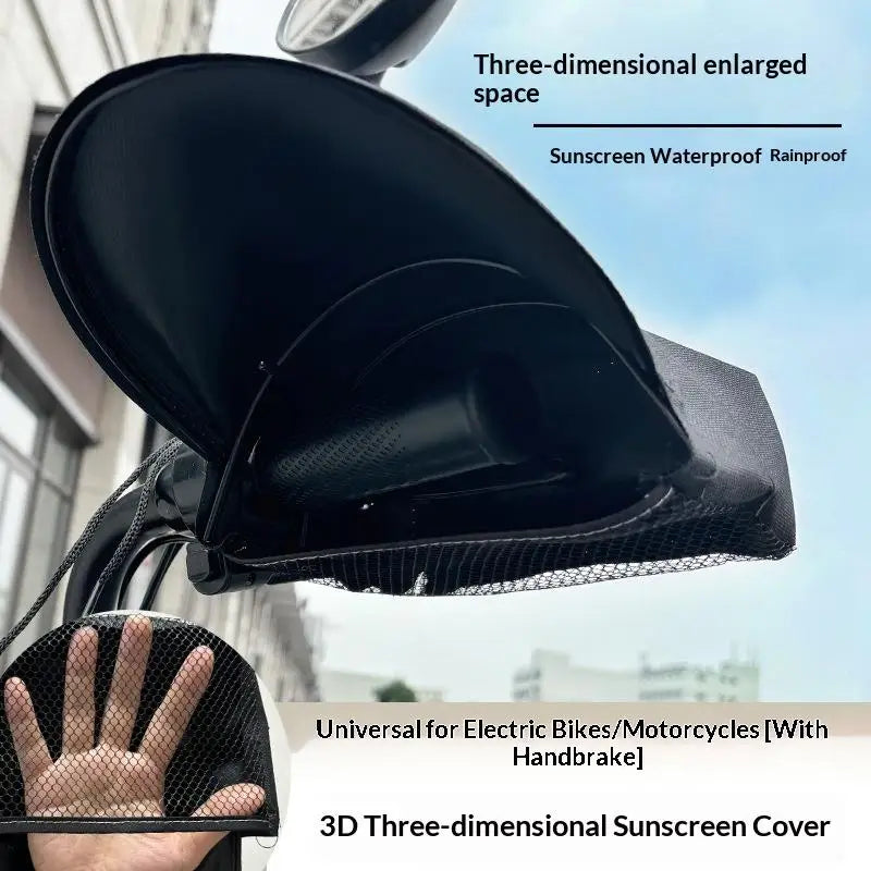 Silver Coated Leather Handlebar Gloves Sunproof Waterproof 3D Support For Scooter Bicycle Motorcycle Summer Riding Oasis Select