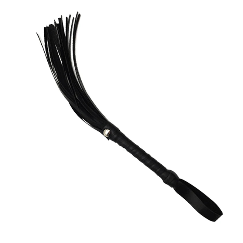 High Quality Pu Leather Pimp Whip Racing Riding Crop Party Flogger Hand Cuffs Queen Colourful Horse Riding Whip Oasis Select Black
