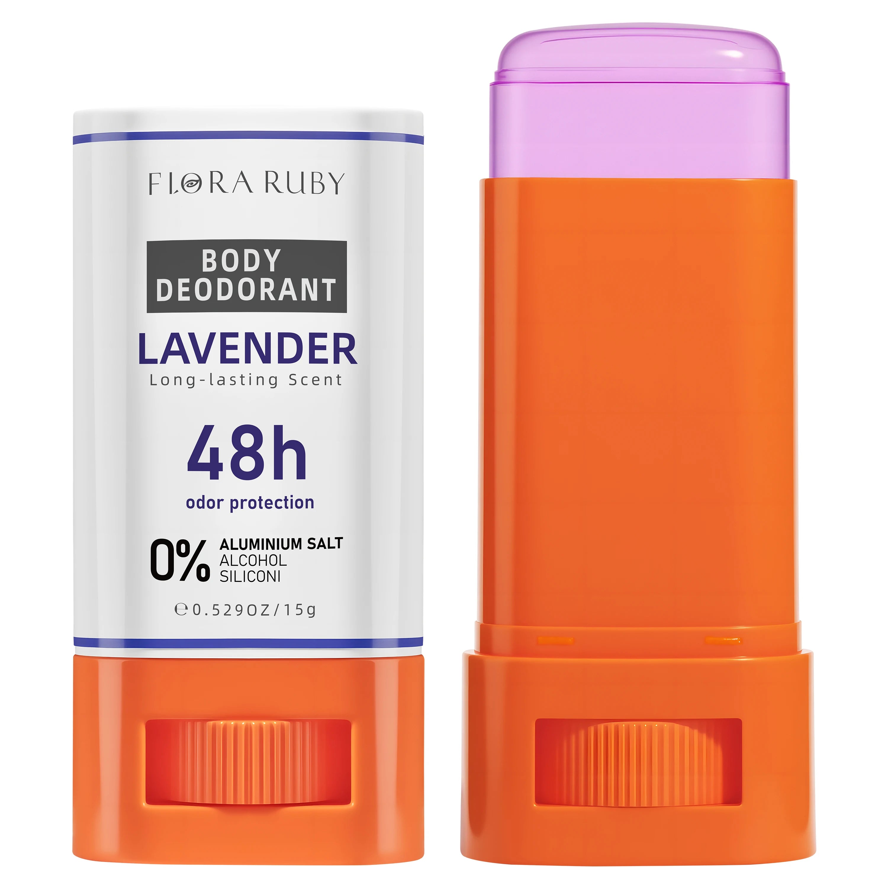 Flora Ruby Refreshing Body Care Cream for Armpits And Underarms, Odor Control, Fresh And Clean Feeling, Portable 15g Oasis Select 1PCS 01-Lavender