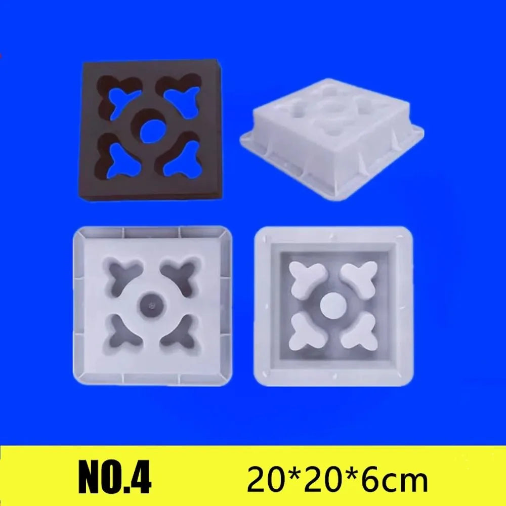 Plastic Hollow Brick Mold 20*20*6cm Square Wall Brick Mould 3D Carving Anti-Slip Cement Antique Brick Mold Garden Wall Oasis Select 4