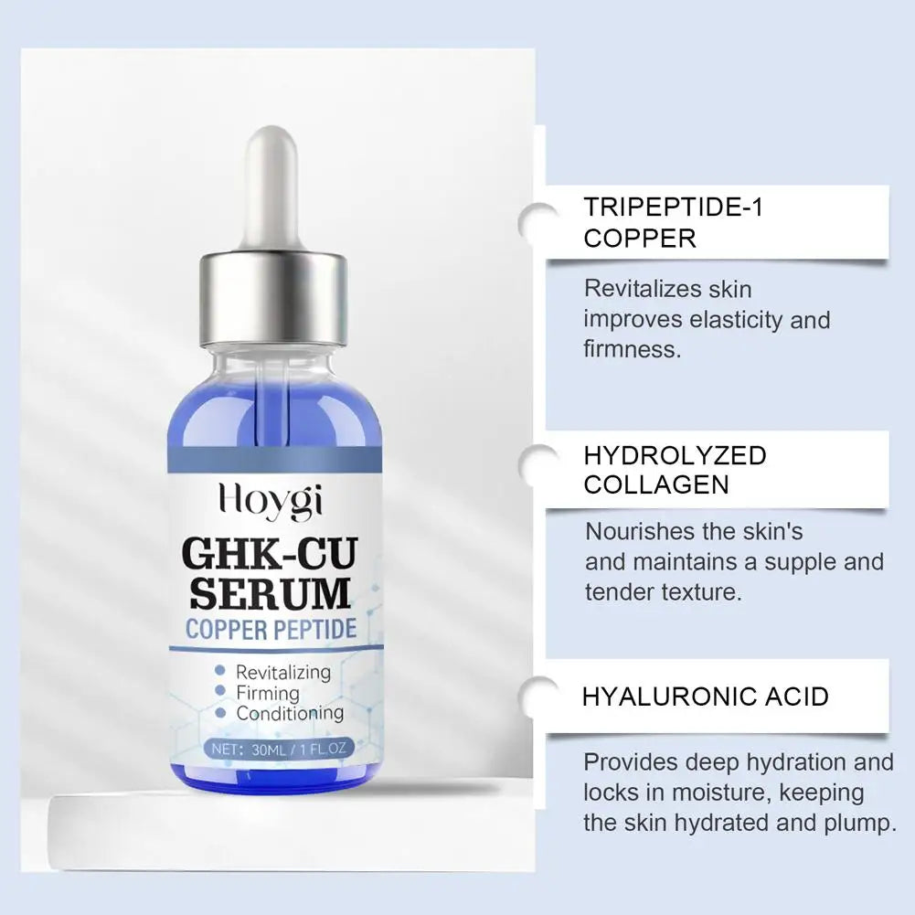 30ML GHK-Cu Peptide Serum Non-Greasy for Repair Brighten Skin Tone, Copper Peptide Facial Serum Deep Moisturizing Firming Skin Oasis Select