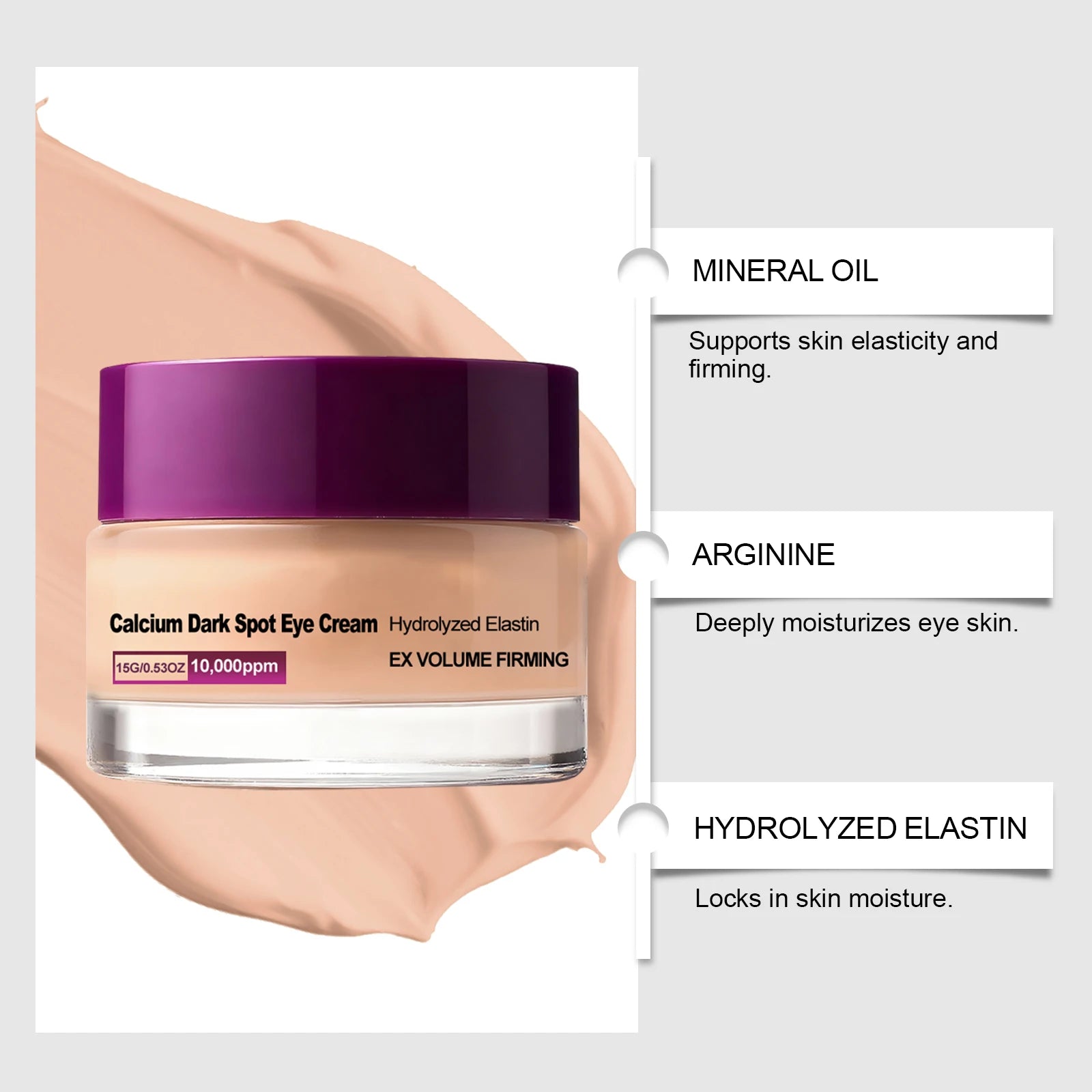 Calcium Dark Spot Eye Cream Collagen Boosting Wrinkle Smoothing Anti-Aging Firming Eye Cream for Wrinkles Puffiness Hydrating Oasis Select
