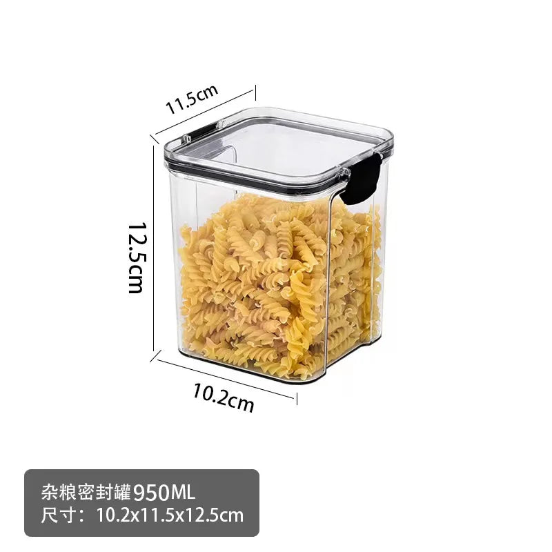 460-1800ml Kitchen Sealed Jar Stackable Food Storage Box Multigrain Tank Bottle Cereal Candy Dried Fruit Tea Storage Containers Oasis Select 950ML