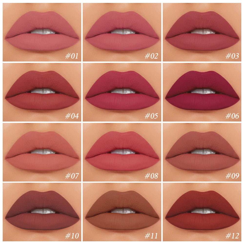 O.TWO.O Velvet Matte Liquid Lipstick – 12 Shades Waterproof