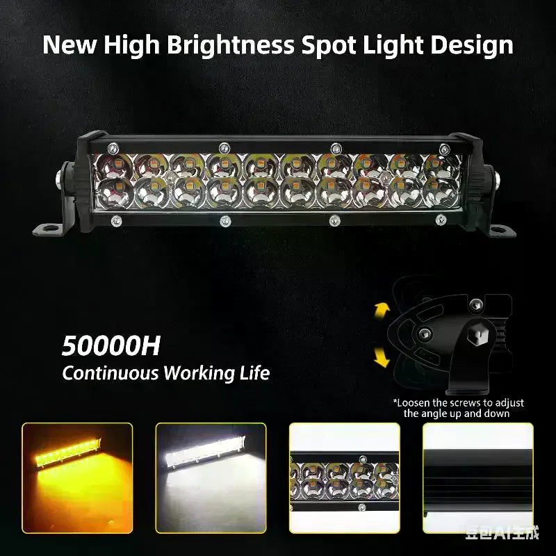 8.5 Inch Slim LED Light Bar For Truck Tractor, Small LED Pods Off Road Driving Auxiliary Fog Lights 60W 6000lm, Waterproof Oasis Select