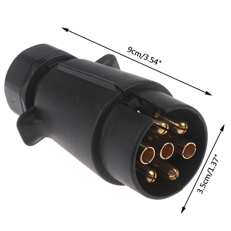12V 7 Way Round Standard European Car Plug Connector 7 Pin Socket Plugs Trailers Oasis Select