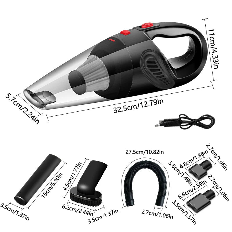 Handheld Vacuum Cleaner Powerful Cyclone Suction Rechargeable Vacuum Cleaner Quick Charge For Car Home Pet Hair Oasis Select