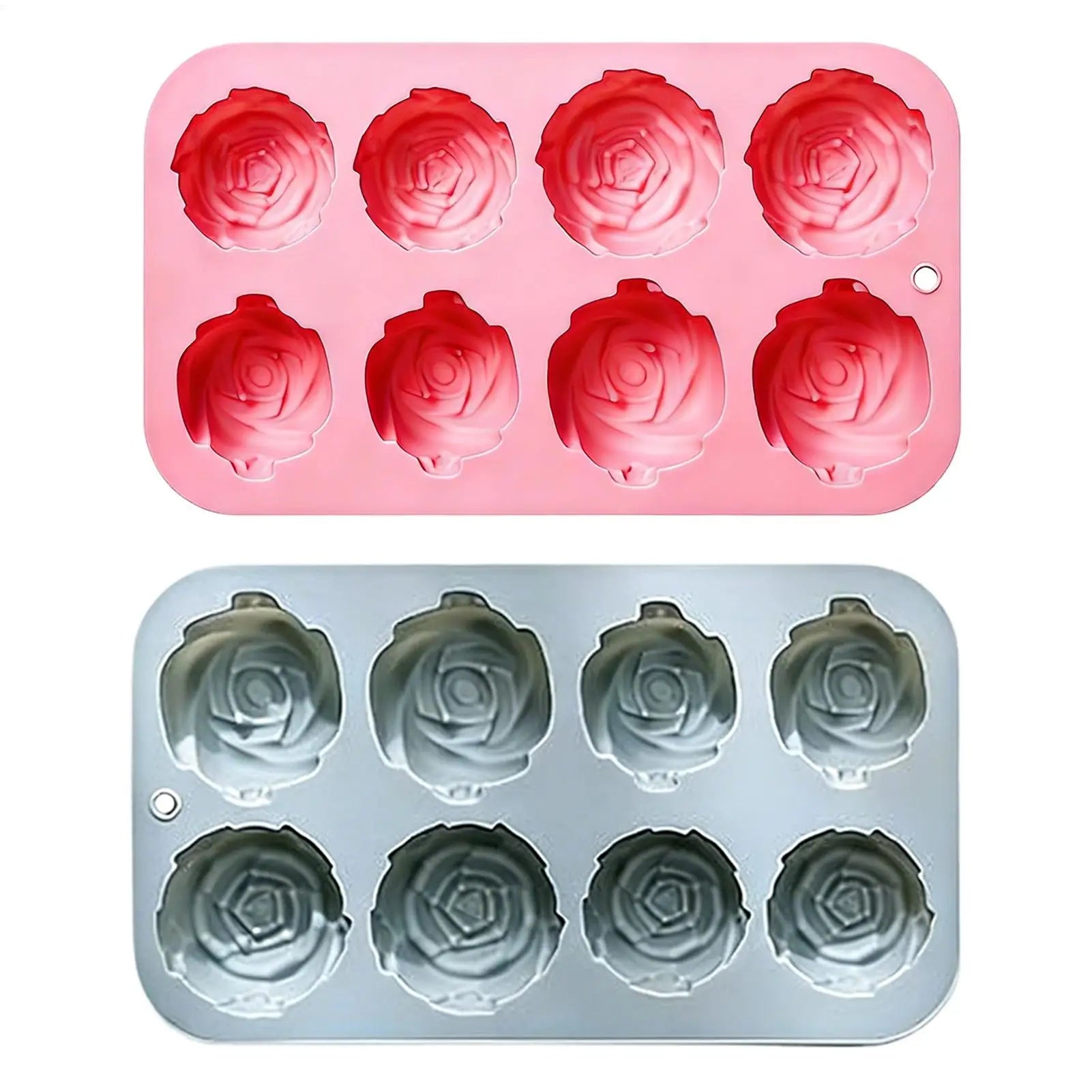 8 Holes Rose Flower Silicone Molds Handmade Soap Candle Silicone Mold DIY Cake Chocolate Baking Tools Ice Cubes Making Mould Oasis Select
