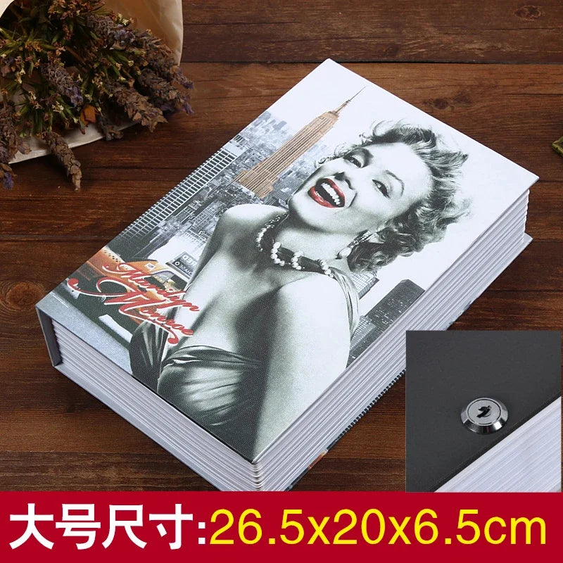 Simulation Book Coin Bank Paper Money Password Box Children Safe Book Storage Box Desktop Storage Box Oasis Select key 6